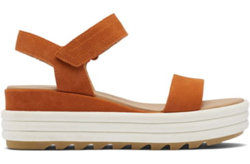 Image of Sorel Cameron Flatform Suede Sandals - Womens, Desert Sun/Chalk, 9 US, 1986451-806-9