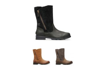 Image of Sorel Emelie Foldover Boots - Women's, Black, Camel Brown, Major