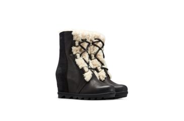 Image of Sorel Joan Of Arctic Wedge II Shearling Boots - Womens, Black, 9, 1877081010-9