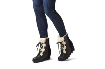 Image of Sorel Joan Of Arctic Wedge II Shearling Boots - Womens, Black, 9, 1877081010-9