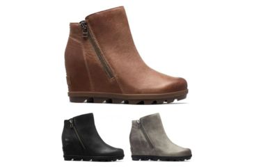 Image of Sorel Joan Of Arctic Wedge II Zip Boots - Women's, Ash Brown, Black, Quarry