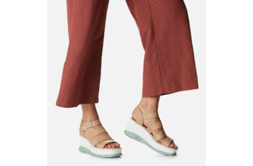 Image of Sorel Joanie III Ankle Strap Wedge Sandals - Womens, Honest Beige/Crushed Blue, 10 US, 1999391-246-10