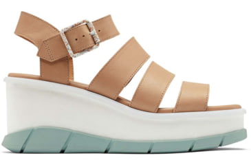 Image of USED Sorel Joanie III Ankle Strap Wedge Sandals - Women's, Honest Beige/Crushed Blue, 8 US, 1999391-246-8, EDEMO1