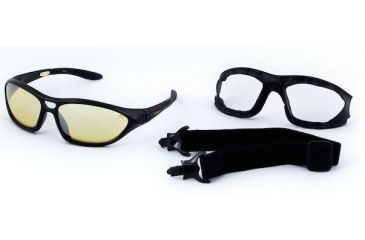 Image of Sos Gripz Riders / Rambler Sunglasses, Frame - Matte Black Tr-90 W/ Temples And Strap / Lens - Pc Z87.1, Yellow-fm