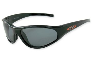 Image of Sos Polar Max / Pacific Reef Sunglasses, Frame - Shiny Black, Lens - Tac Polarized Smoke 1.0mm