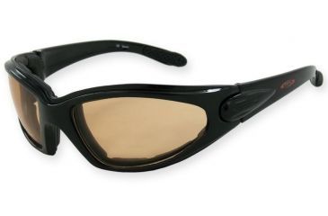 Image of Survival Optics Sunglasses Gripz Riders/Thrasher Sunglasses, Black/Black Eva Foam Pad Frame, SOS Logo, Pc Photochrom Anti Fog Orange/Smoke Lens 7552