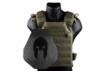 Image of Spartan Armor Systems Armor/sentry Plate Carrier And AR500 Omega Body Armor Swimmers Cut Platform Single Curve, Base Coat, Coyote Brown, Medium-Extra Large SAS-PKG500-SENTRY-CB-KIT