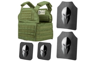 Image of Spartan Armor Systems Shooters Cut And Omega AR500 Body Armor Package, Small/Extra Large, OD Green, Adjustable, SA-AR500PKG-SHPC-OD-SP