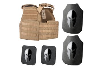 Image of Spartan Armor Systems Spartan Armor/Sentinel Plate Carrier and AR550 Level III+ Body Armor Package, Coyote Brown, Adjustable, SAS-PKG550-STNL-CB-KIT, SAS-PKG550-STNL-CB-KIT