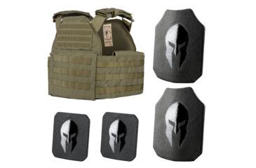 Image of Spartan Armor Systems Spartan Armor/Sentinel Plate Carrier and AR550 Level III+ Body Armor Package, Spartan Green, Adjustable, SAS-PKG550-STNL-SG-KIT, SAS-PKG550-STNL-SG-KIT