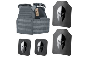 Image of Spartan Armor Systems Spartan Sentinel Plate Carrier and Spartan Omega AR500 Body Armor Platform, Gunmetal Gray, Adjustable, SAS-PKG500-STNL-FC-GG-KIT, SAS-PKG500-STNL-FC-GG-KIT