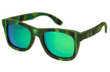 Image of Spectrum Sunglasses Kalama S104GN Sunglasses, Green Stripe FRAME, Green Lens SSGS104GN