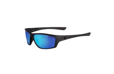 Image of Spiderwire SPW008 Sunglasses, Black Frame, Blue Mirror (Grey Base) Lens 1479121