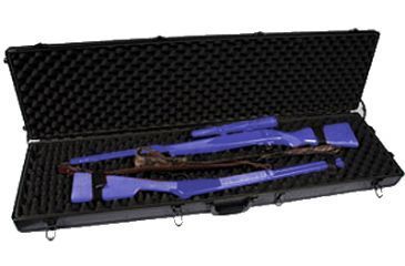 Image of Birchwood Casey AluminumLock Double Rifle Case, Black w/Wheels, Tie Downs &amp; Foam 00010