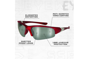 Image of SSP Eyewear Entiat CF+ Bifocal Shooting Glass Readers w/ 1.25 Magnification, Red Frame, Clear Mirrored Lens, ENTIAT 12 RED M