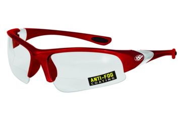 Image of SSP Eyewear Entiat Clear Anti-Fog Bifocals Shooting Glass Readers w/ 1.50 Magnification, Red Frame, Crystal Clear Anti-Fog Lens 011711953592