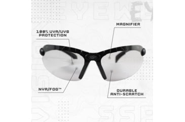 Image of SSP Eyewear Top Focal Assorted Interchangeable Shooting Glasses w/ 2.25 Magnification, Black Frame, Amber, Clear And Smoked Lenses, TF225 AST KIT