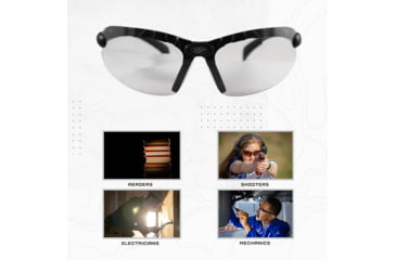 Image of SSP Eyewear Top Focal Assorted Interchangeable Shooting Glasses w/ 2.25 Magnification, Black Frame, Amber, Clear And Smoked Lenses, TF225 AST KIT
