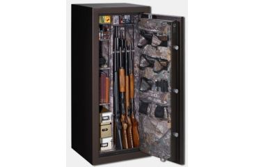 Image of Stack-On 22-Gun w/Back-lit Electronic Lock,24.75x24x59in,Brown Hammertone W-22-BH-E-S