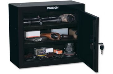 Image of Stack-On Pistol/Ammo Steel Cabinet w/ 2 Removable Shelves, Large, Black GCB-900