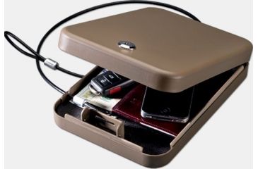 Image of Stack-On Portable Security Case with Key Lock , 9.5x6.5x1.75in, Sand, PC-95K-S