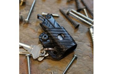 Image of StatGear Kydex Keychain Sheath for Gerber Dime &amp; Leatherman Squirt, Carbon Fiber Black, GDIME-CF-BLK