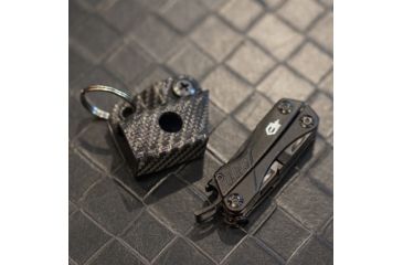 Image of StatGear Kydex Keychain Sheath for Gerber Dime &amp; Leatherman Squirt, Carbon Fiber Black, GDIME-CF-BLK