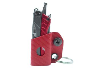 Image of StatGear Kydex Keychain Sheath for Gerber Dime &amp; Leatherman Squirt, Carbon Fiber Red, GDIME-CF-RED