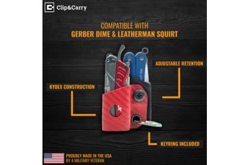 Image of StatGear Kydex Keychain Sheath for Gerber Dime &amp; Leatherman Squirt, Carbon Fiber Black, GDIME-CF-BLK