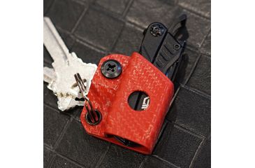 Image of StatGear Kydex Keychain Sheath for Gerber Dime &amp; Leatherman Squirt, Carbon Fiber Red, GDIME-CF-RED