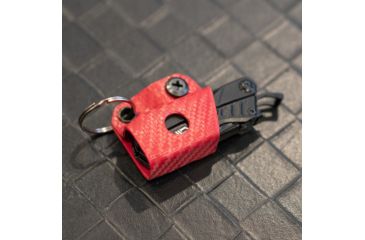 Image of StatGear Kydex Keychain Sheath for Gerber Dime &amp; Leatherman Squirt, Carbon Fiber Red, GDIME-CF-RED