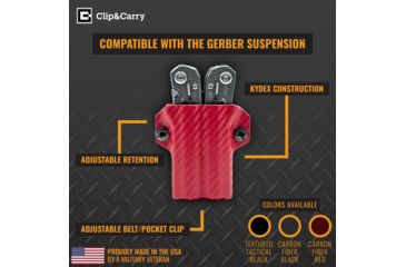 Image of StatGear Kydex Sheath for Gerber Suspension, Carbon Fiber Black, GSUSP-CF-BLK