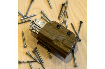 Image of StatGear Kydex Sheath for Leatherman Free P2, Carbon Fiber Brown, LP2-CF-BRN