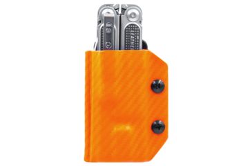 Image of StatGear Kydex Sheath for Leatherman Free P2, Carbon Fiber Orange, LP2-CF-ORNG