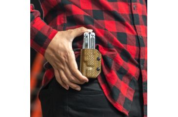 Image of StatGear Kydex Sheath for Leatherman Free P4, Carbon Fiber Brown, LP4-CF-BRN