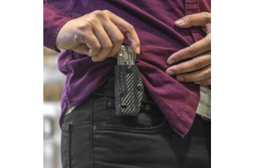 Image of StatGear Kydex Sheath for Leatherman Skeletool Models, Carbon Fiber Black, LSKEL-CF-BLK