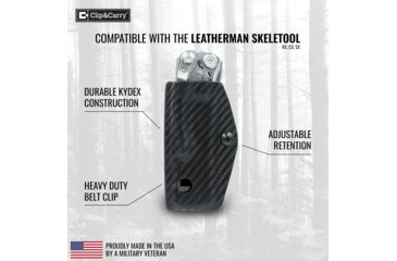 Image of StatGear Kydex Sheath for Leatherman Skeletool Models, Carbon Fiber Black, LSKEL-CF-BLK