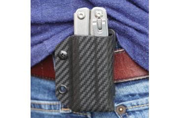 Image of StatGear Kydex Sheath for Leatherman Wingman &amp; Sidekick, Carbon Fiber Black, LWING-CF-BLK