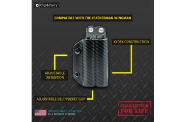 Image of StatGear Kydex Sheath for Leatherman Wingman &amp; Sidekick, Carbon Fiber Black, LWING-CF-BLK