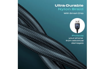 Image of Statik Statik 360 Universal Charge Cable w/ 3 Rotating Magnetic Connectors, 6ft/2M, Black, PUP-0386