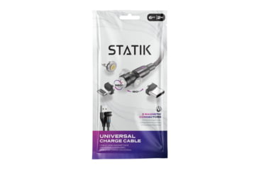 Image of Statik Statik 360 Universal Charge Cable w/ 3 Rotating Magnetic Connectors, 6ft/2M, Black, PUP-0386
