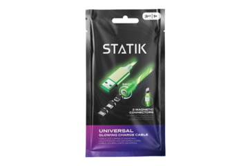 Image of Statik Statik GloBright Universal Light-Up Charge Cable, 3ft/1m, Green, PUP-0253-GRN