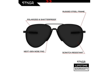 Image of STNGR Horizon Lifestyle Sunglasses, Matte Black/Smoke, Medium/Large, 1P-ODAR-LIOP