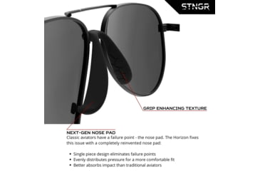 Image of STNGR Horizon Lifestyle Sunglasses, Matte Black/Smoke, Medium/Large, 1P-ODAR-LIOP