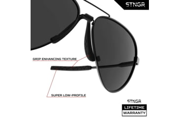 Image of STNGR Horizon Lifestyle Sunglasses, Matte Black/Smoke, Medium/Large, 1P-ODAR-LIOP