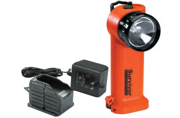 Image of Streamlight Survivor Div 1 Flashlight, Orange, w/ 120V AC Charger,  Fast Charge base 91001