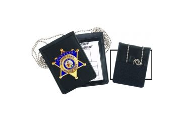 Image of Strong Leather Company - Recessed Velcro Badge and ID Holder with Chain