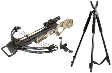 Image of Stryker Offspring Crossbow Pkg, Mossy Oak Break-Up Country, A12957 W/ Vanguard Quest Tripod
