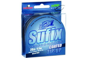 Image of Sufix Coated Tip-Up Ice Braid Line 20lb V-Coat Black 50Yds, 609-120BLK