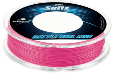 Image of Sufix Rattle Reel Metered V-Coat, 20 lb, Metered Every 50 yd 150 yd, Hot Pink, 613-220P